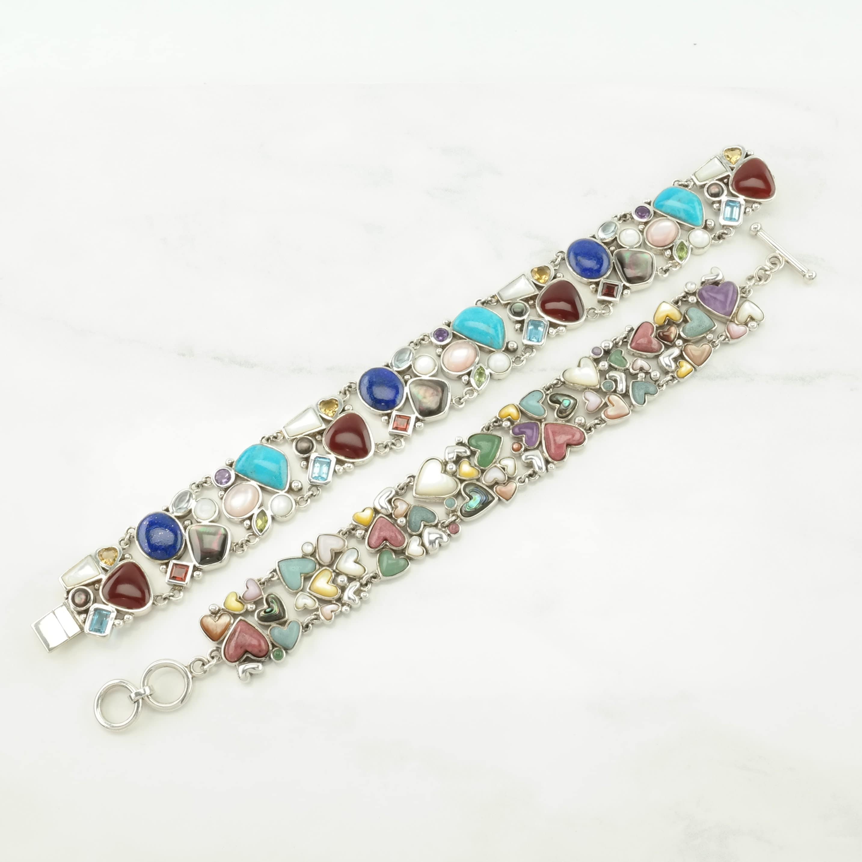 Choice of Vintage Sterling Silver Link/t-bar Bracelet Multi