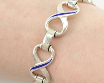 イタリア製のスターリングシルバーブレスレット ヴィンテージ イタリア スターリングシルバー リンクブレスレット