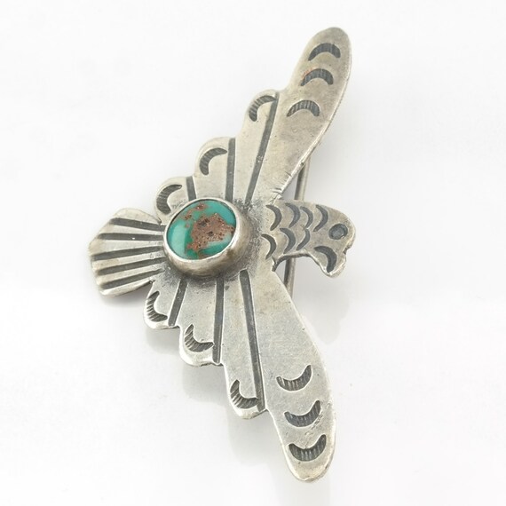 Native American Sterling Silver Brooch Eagle, Bir… - image 3