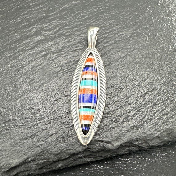 Multi Gemstone Silver Pendant - Relios American W… - image 3