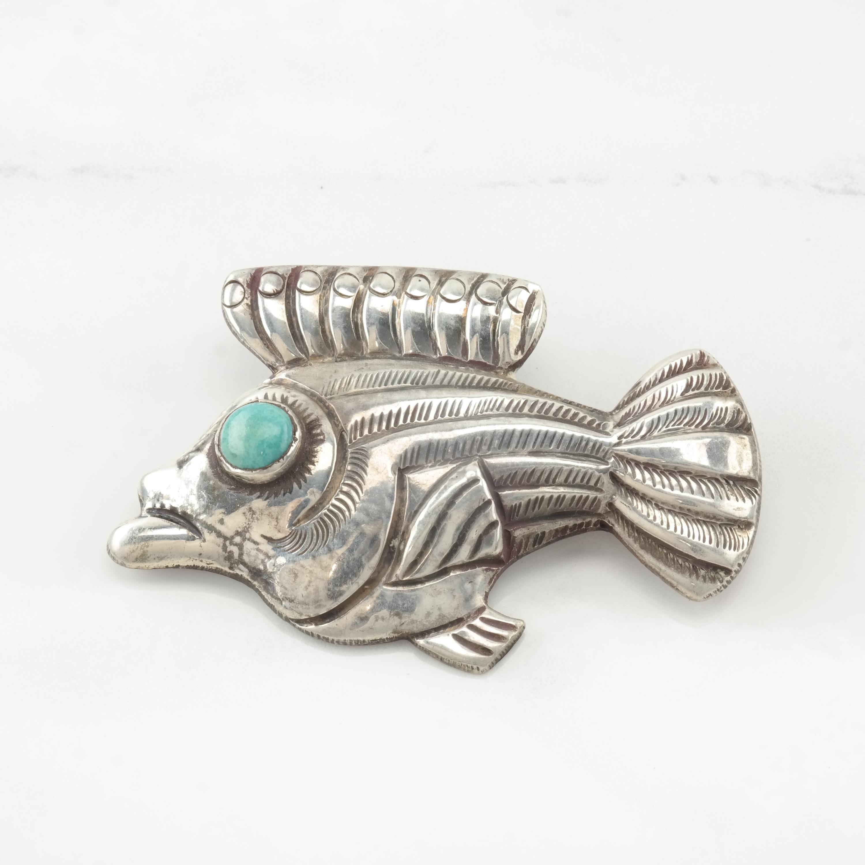 チョイス タスコ プレイーグル スターリングシルバー ブローチ 魚