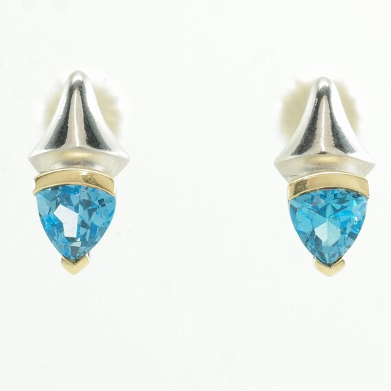ピアス Sterling Silver, 18K Yellow Gold & Blue Topaz Stud Earrings Effy Sterling Silver Yellow Gold Topaz Earrings - Runway Catalog