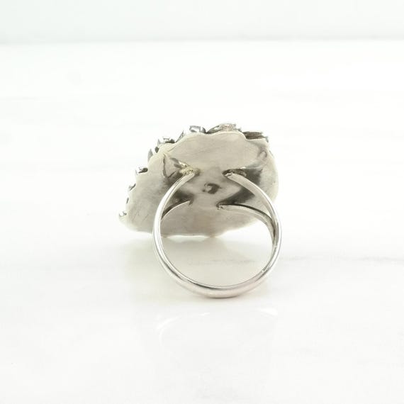 Turquoise Leaf Ring: Native American Leaf (Sterli… - image 6