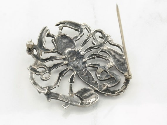 Cini Sterling Silver Zodiac Sign Scorpio Brooch - image 5