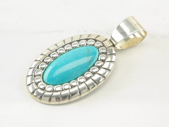 Vintage Turquoise Sterling Silver Pendant by Caro… - image 3