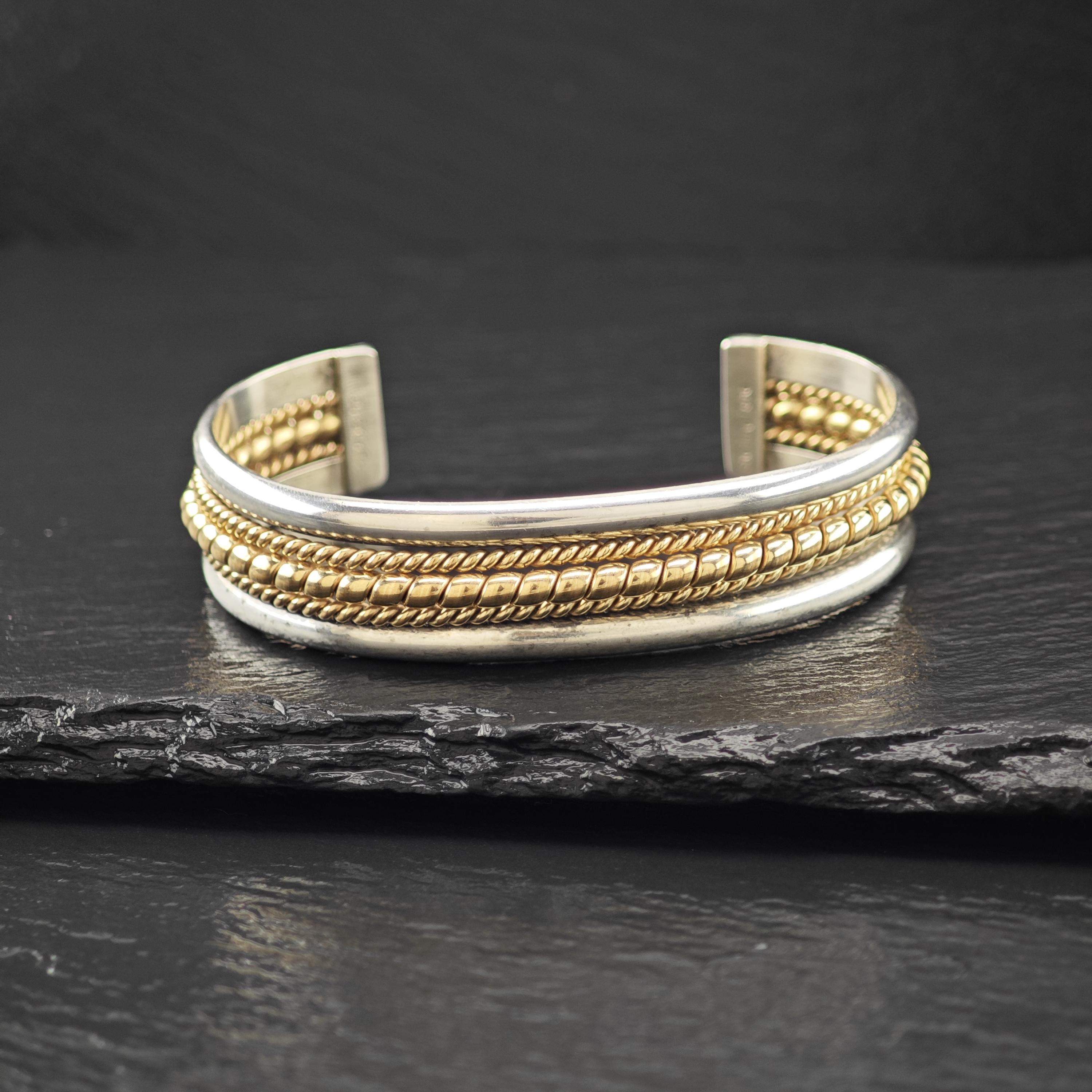Navajo 12K GF Twisted Wire Cuff Sterling Silver Sz 6