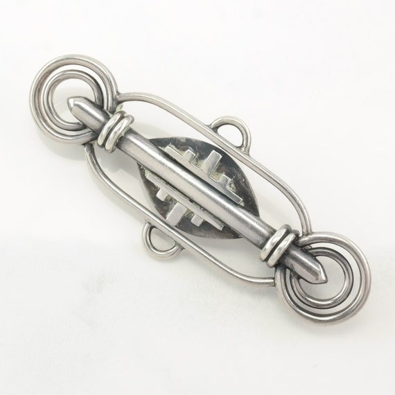 Vintage Abstract Sterling Silver Brooch - image 1