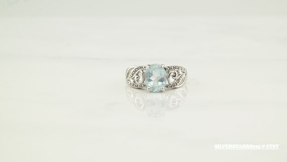 Vintage Sterling Natural Topaz Silver Ring - image 3