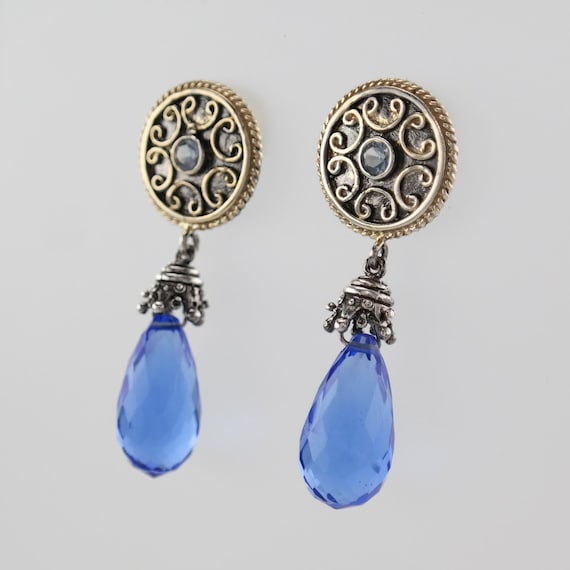 Sevan Blue Topaz Drop Earrings - Sterling Silver … - image 6