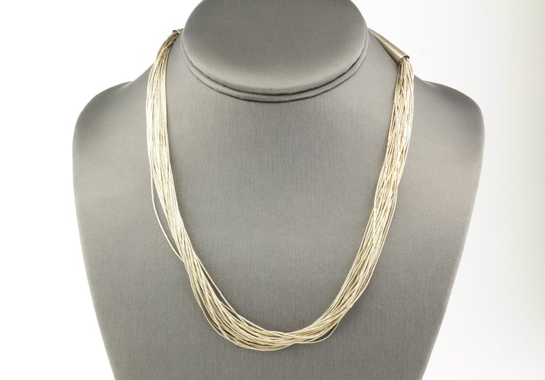 Vintage Kabana 30 Strand Southwest shops Liquid Silver Necklace Sterling