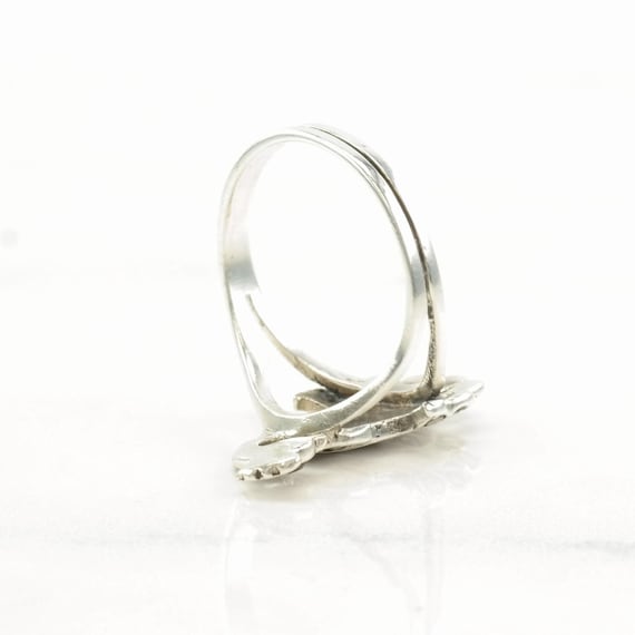 Art Deco Sterling Silver Ring, Ruby Marcasite Pea… - image 9