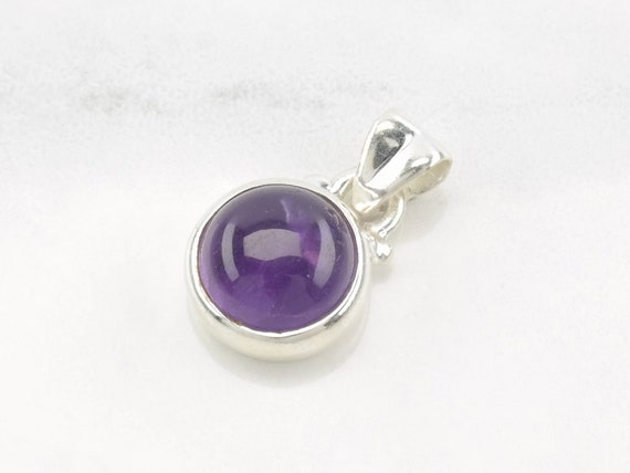 Vintage Modernist Amethyst Circle Sterling Silver… - image 1