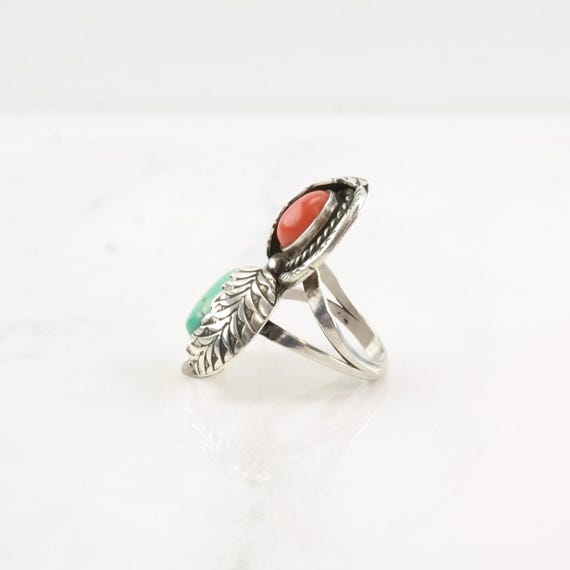 Silver Statement Ring: Native American Turquoise … - image 6