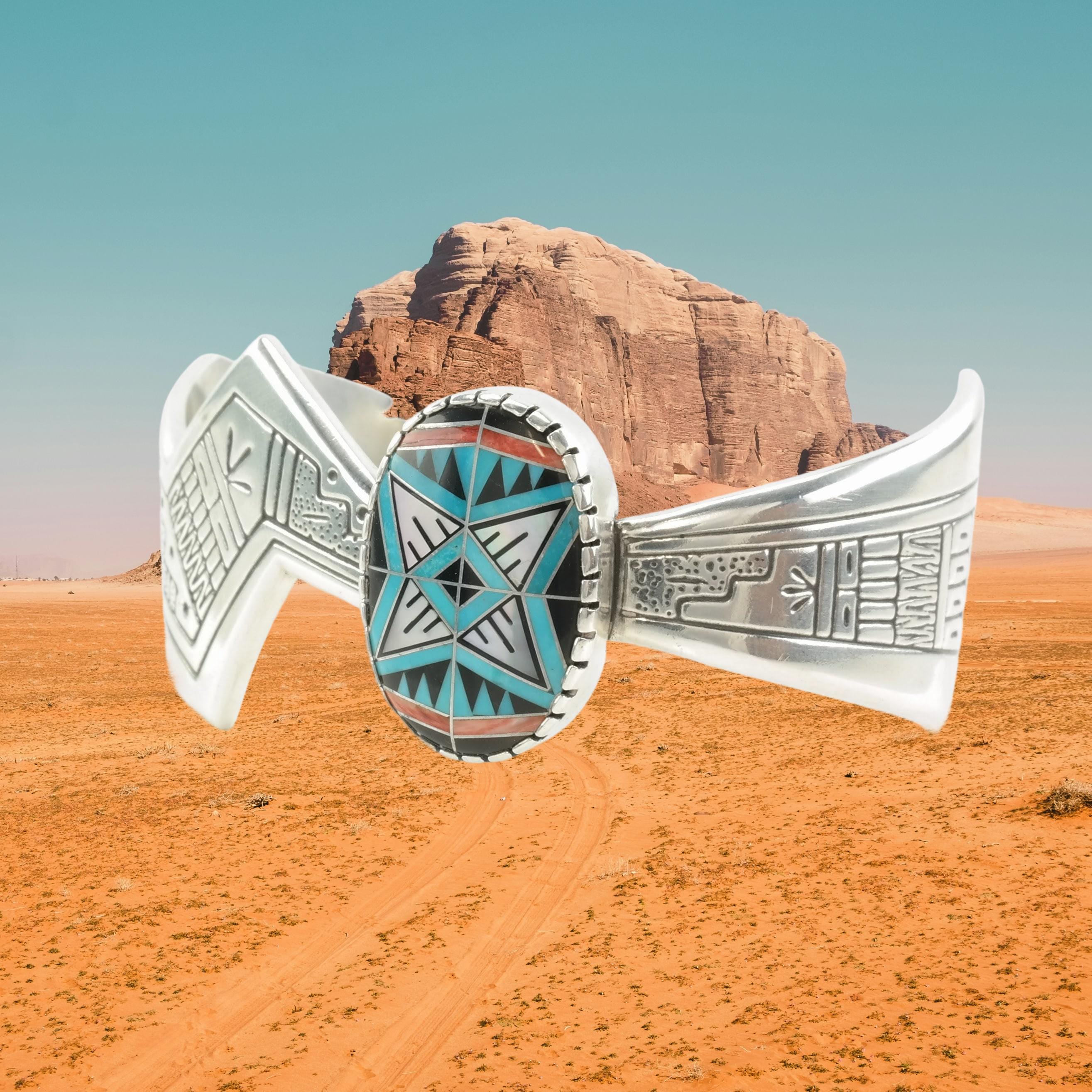 Roderick Tenorio RMT Carolyn Pollack サウス Roderick Tenorio Sterling Silver Cuff Bracelet With Multi