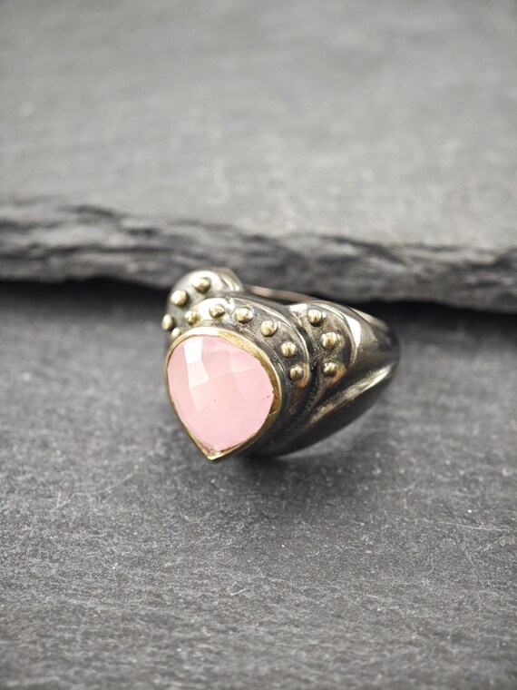 By Sevan Oxidized Sterling Silver Ring Pink Chalc… - image 4
