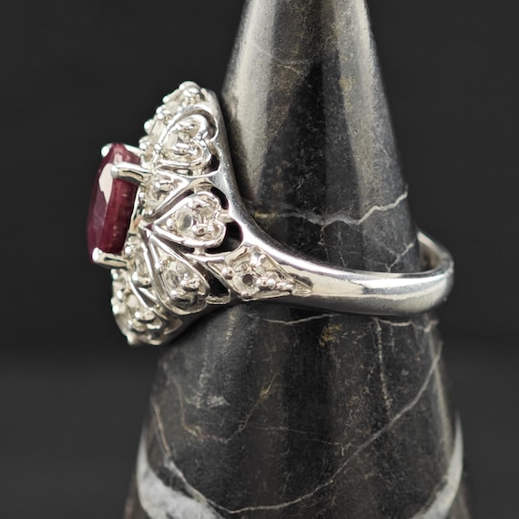 Glass Filled Ruby, Topaz Ring Sterling Silver Sz 6 - image 10