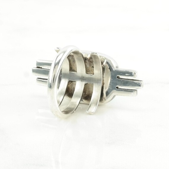 DTR Statement Silver Ring: Blue Turquoise Imitati… - image 6