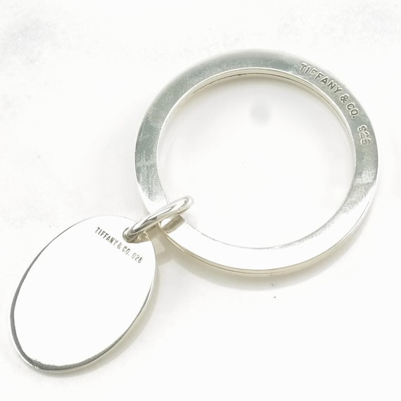 Vintage Tiffany & Co. Sterling Silver, Oval Tag Key Ring - Etsy