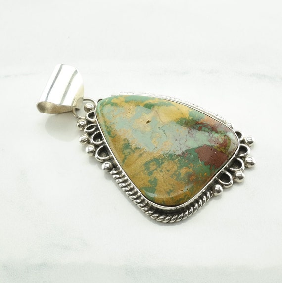 Yazzie Royston Turquoise  Sterling Silver Pendant 