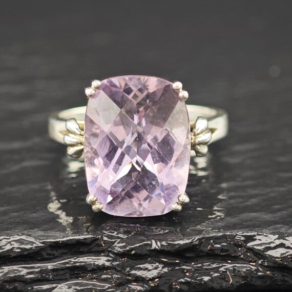 Amethyst Statement Ring: Large Square Cut - Sterl… - image 3