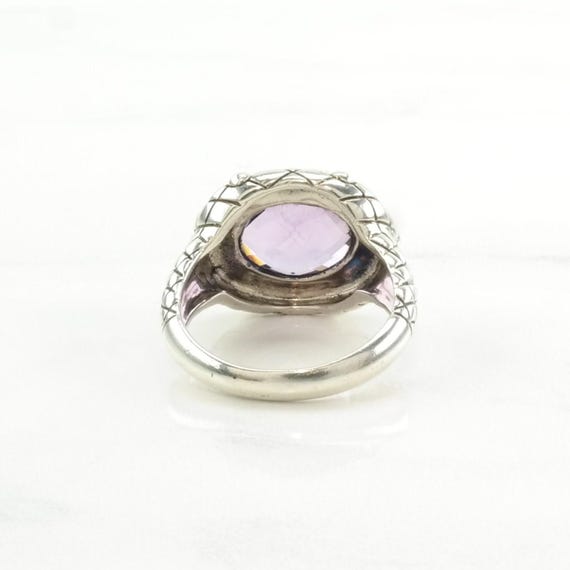 Sterling Silver Ring Created Amethyst Purple Size… - image 7