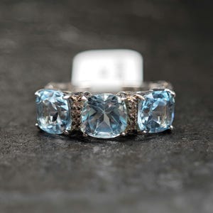 Vintage Sterling Silver Ring Topaz Blue Size 5