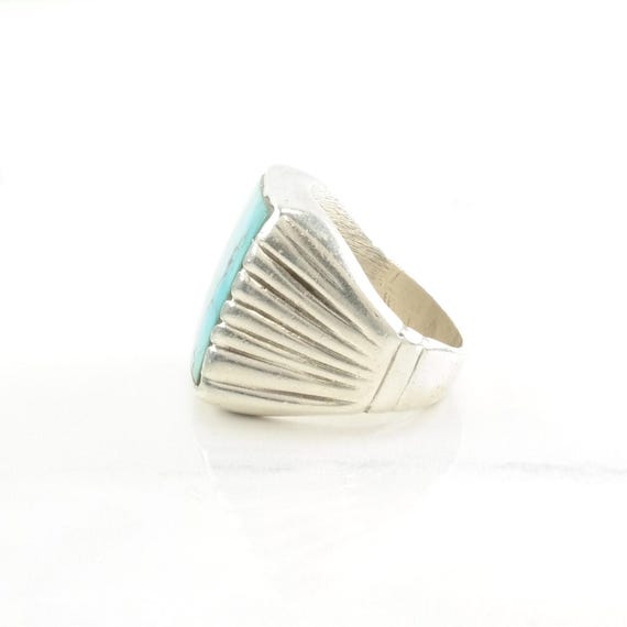 Sterling Silver Ring: Rectangular Blue Turquoise,… - image 6