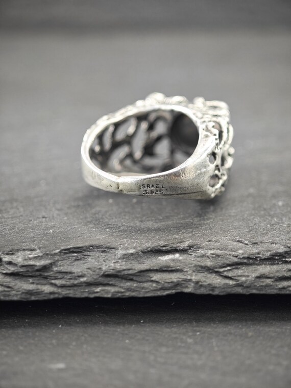 Chrysocolla Statement Ring: Brutalist Design - St… - image 7