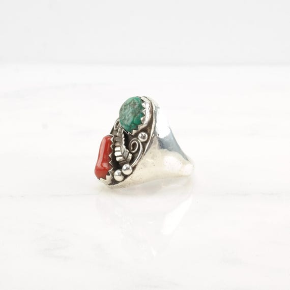 Silver Statement Ring: Native American Turquoise … - image 6
