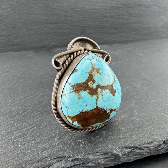 Large Number Eight Turquoise Ring - Native Americ… - image 8