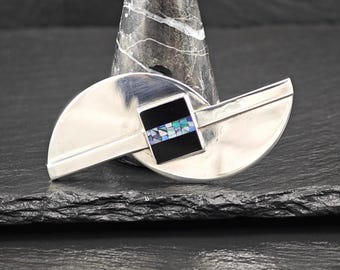 Broche En Argent Massif - Signée AVI SOFFER - Bijou D'artiste - Occasion