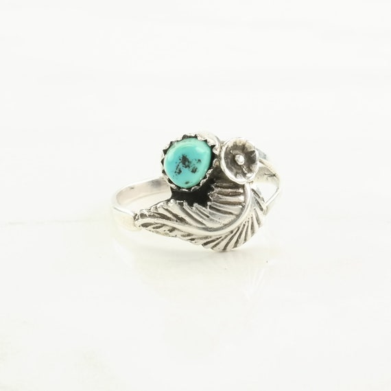 Vintage Native American Sterling Silver Ring, Tur… - image 3