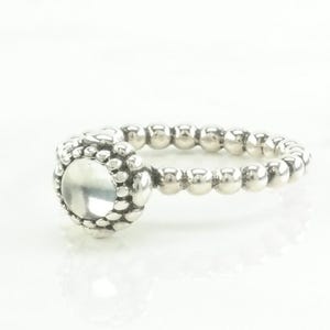 Vintage Pandora Silver Ring Quartz Stackable Sterling  Size 5 1/4