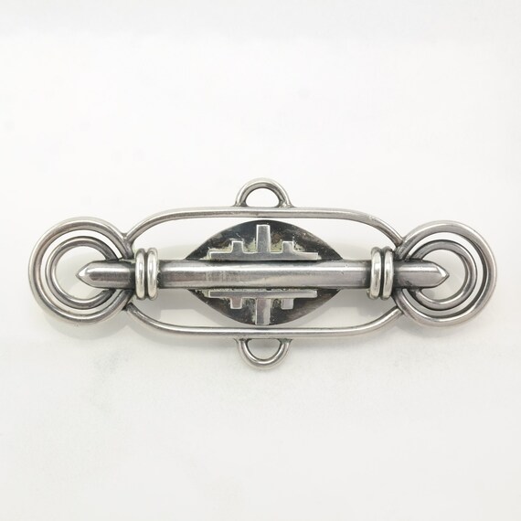 Vintage Abstract Sterling Silver Brooch - image 2