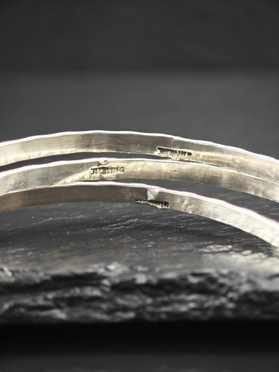 Stackable Repousse Floral Bangle Sterling Silver - image 6