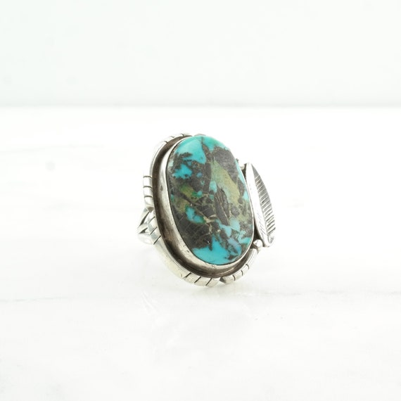 Vintage Hopi Sterling Silver Ring, Turquoise Feat… - image 3