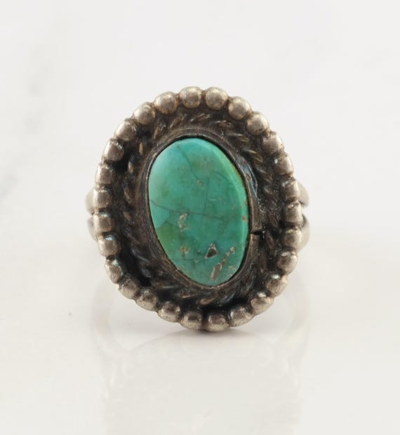 Native American Ring: Turquoise Stone, Sterling S… - image 7