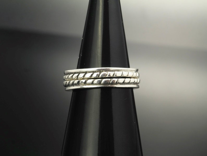 Cut Out Enchancer Sterling Silver Ring Size 7.25 Vintage