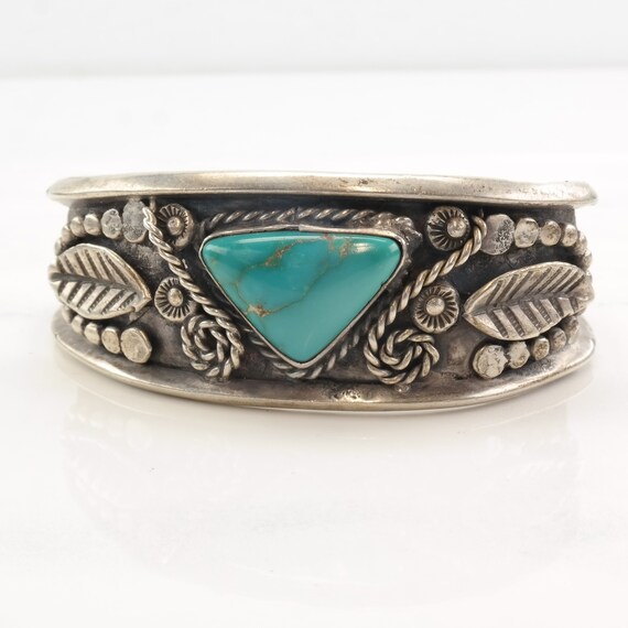 Native American Sterling Silver Turquoise Leaf Tr… - image 2
