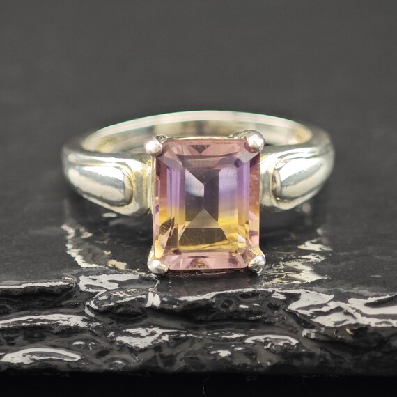 Emerald-Cut Ametrine Solitaire Ring Sterling Silv… - image 5