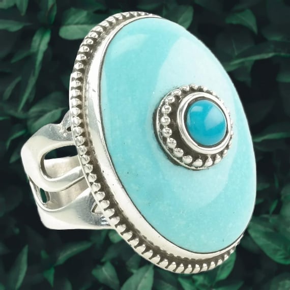 DTR Statement Silver Ring: Turquoise Blue - Sterl… - image 1