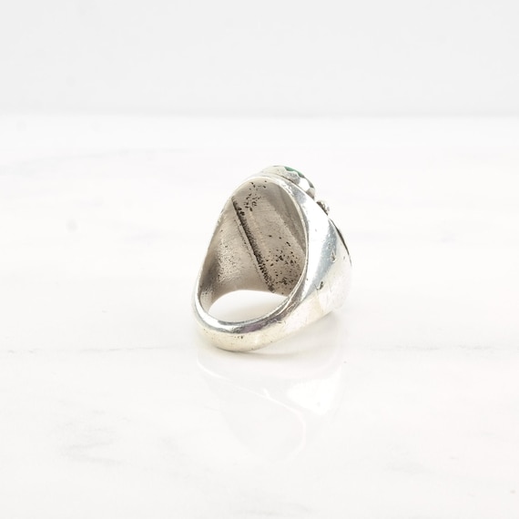 Silver Statement Ring: Native American Turquoise … - image 9