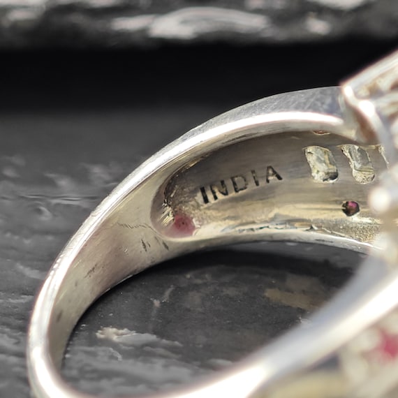 Faceted Ruby Corundum Ring Sterling Silver Sz 7 - image 8