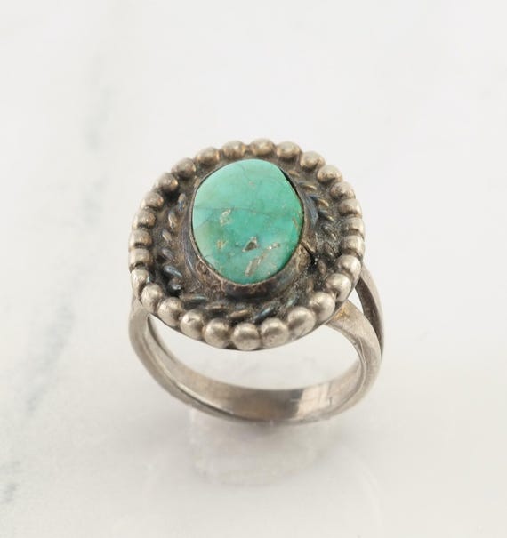 Native American Ring: Turquoise Stone, Sterling S… - image 5