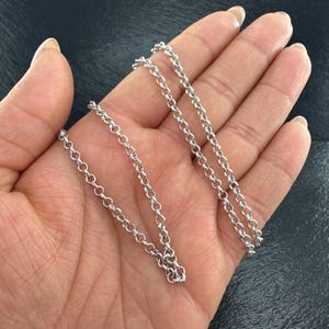 Vintage Minimalist Sterling Silver  3mm 22&quot; Rolo Necklace