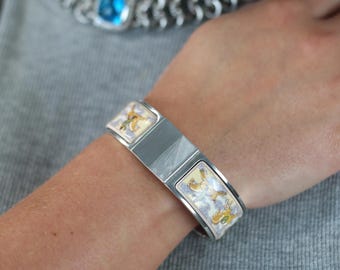 HERMES Sterling Silver Galop Cuff Bracelet Large Model Size Small