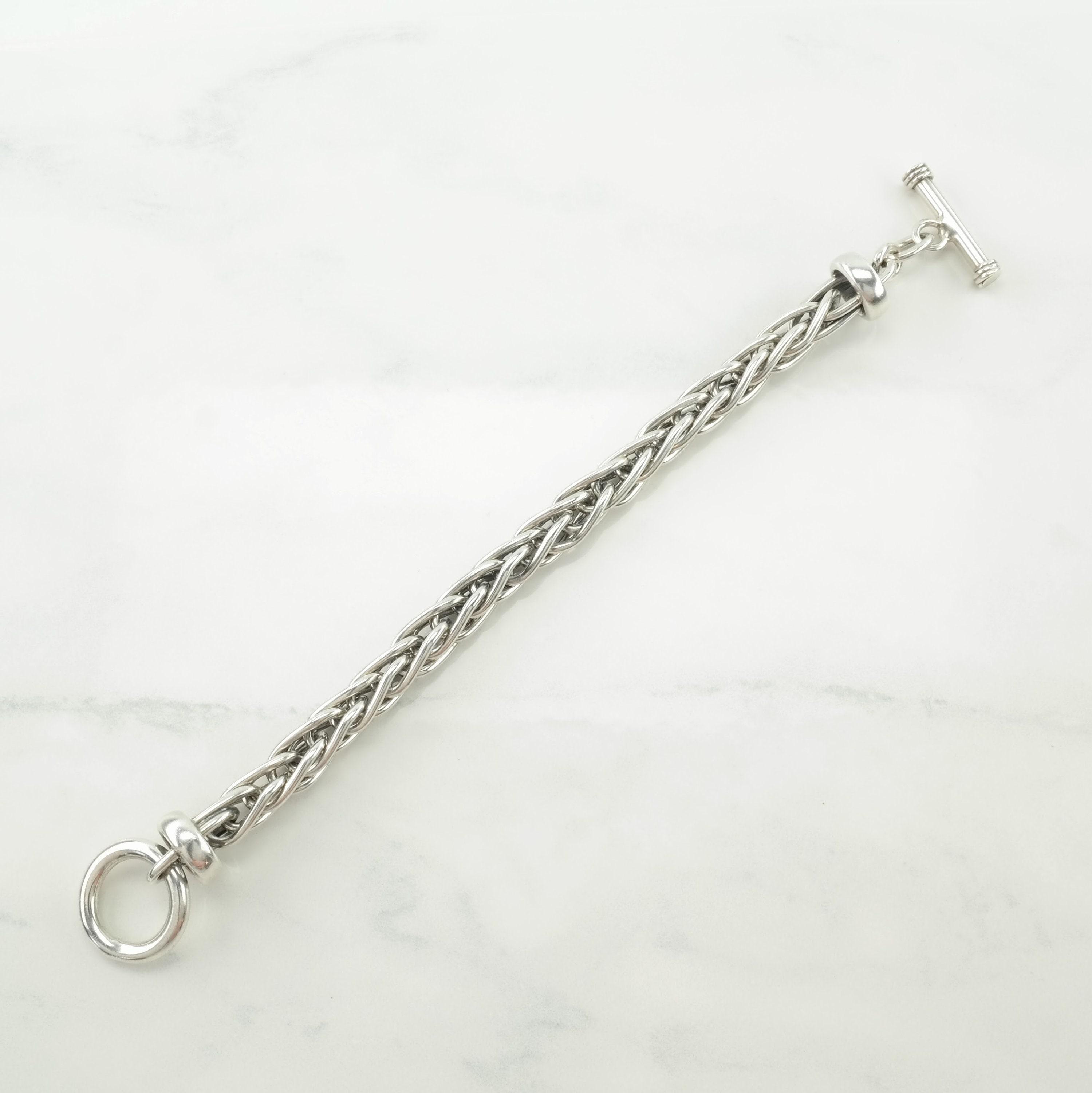 Vintage Versani Sterling Silver Link/t-bar Bracelet Thick Chain