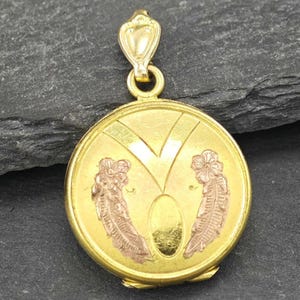 Vintage Floral Locket Gold Fill Pendant
