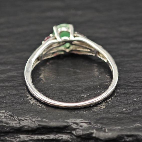 Emerald, Ruby Gemstone Ring Sterling Silver Sz 9 - image 6