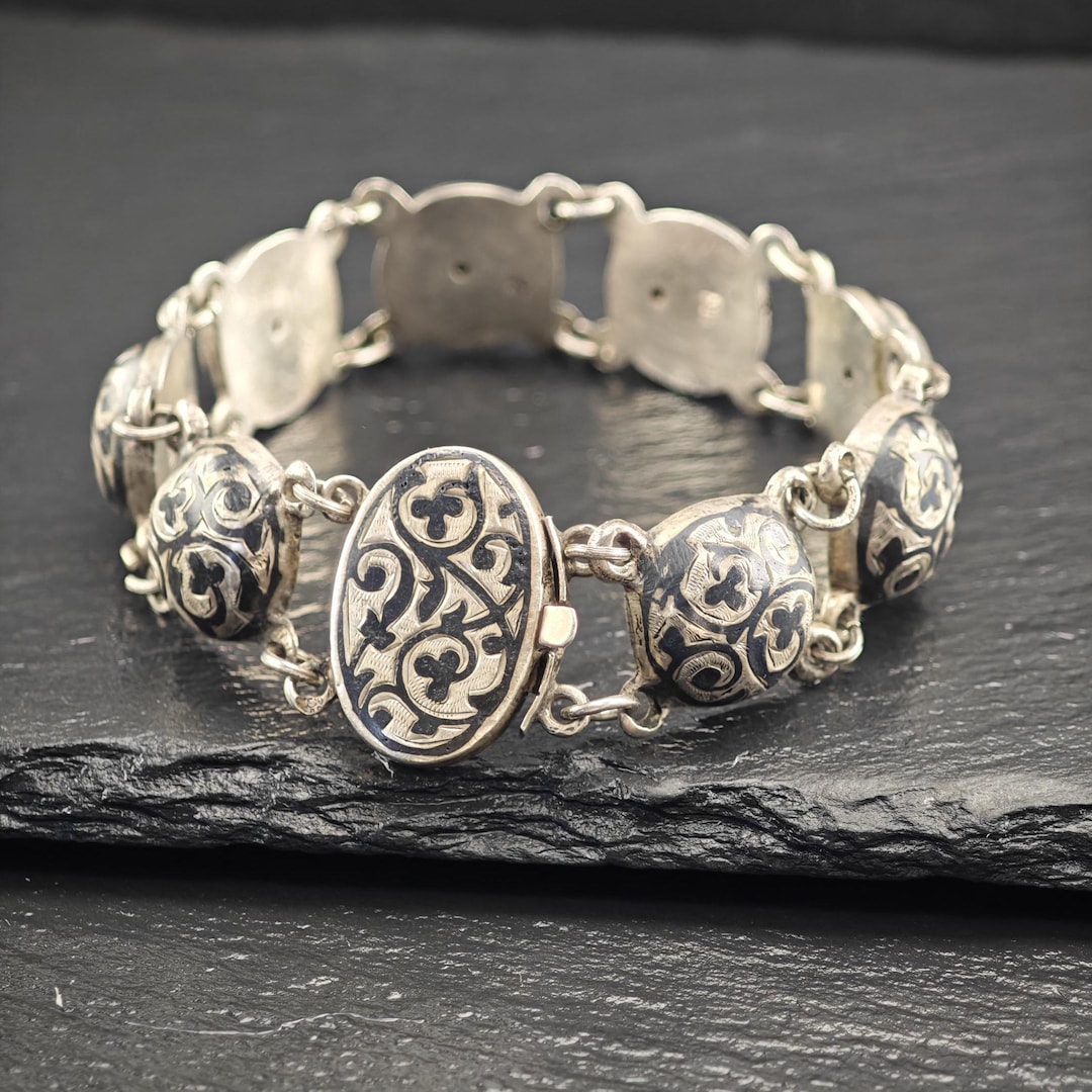 Tsar Alexander Russian 84, Niello Bracelet Sterling Silver - Etsy